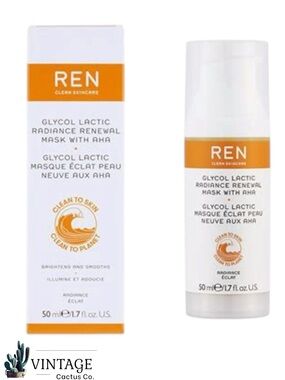 NIB! REN  CLEAN SKINCARE GLYCOL LACTIC  RADIANCE RENEWAL MASK WITH AHA